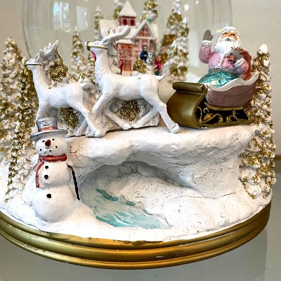 Martha Stewart Musical Santa Christmas Village Water Snow Globe NEW - Picture 5 of 16